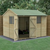 10′ x 8′ Forest Beckwood 25yr Guarantee Shiplap Pressure Treated Double Door Reverse Apex Wooden Shed (3.01m x 2.61m) 10′ x 8′ Forest Beckwood 25yr Guarantee Shiplap Pressure Treated Double Door Reverse Apex Wooden Shed (3.01m x 2.61m)