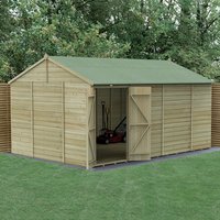 15′ x 10′ Forest Beckwood 25yr Guarantee Shiplap Pressure Treated Windowless Double Door Reverse Apex Wooden Shed (4.48m x 3.21m) 15′ x 10′ Forest Beckwood 25yr Guarantee Shiplap Pressure Treated Windowless Double Door Reverse Apex Wooden Shed (4.48m x 3.21m)