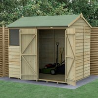 8′ x 6′ Forest Beckwood 25yr Guarantee Shiplap Pressure Treated Double Door Reverse Apex Wooden Shed (2.42m x 1.99m) 8′ x 6′ Forest Beckwood 25yr Guarantee Shiplap Pressure Treated Double Door Reverse Apex Wooden Shed (2.42m x 1.99m)