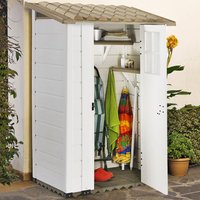 4′ x 2’6 Shire Tuscany Evo 100 Plastic Garden Storage Shed (1.22m x 0.82m) 4′ x 2’6 Shire Tuscany Evo 100 Plastic Garden Storage Shed (1.22m x 0.82m)