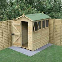6′ x 4′ Forest Timberdale 25yr Guarantee Tongue & Groove Pressure Treated Apex Shed – 4 Windows (1.93m x 1.37m) 6′ x 4′ Forest Timberdale 25yr Guarantee Tongue & Groove Pressure Treated Apex Shed – 4 Windows (1.93m x 1.37m)