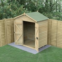 6′ x 4′ Forest Timberdale 25yr Guarantee Tongue & Groove Pressure Treated Windowless Double Door Apex Shed (2.03m x 1.28m) 6′ x 4′ Forest Timberdale 25yr Guarantee Tongue & Groove Pressure Treated Windowless Double Door Apex Shed (2.03m x 1.28m)