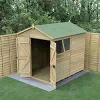 8′ x 6′ Forest Timberdale 25yr Guarantee Tongue & Groove Pressure Treated Double Door Apex Shed (2.46m x 2.03m) 8′ x 6′ Forest Timberdale 25yr Guarantee Tongue & Groove Pressure Treated Double Door Apex Shed (2.46m x 2.03m)