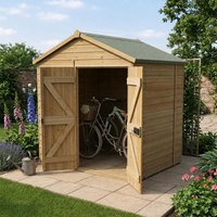 7' x 5' Forest Timberdale 25yr Guarantee Tongue & Groove Pressure Treated Windowless Double Door Apex Shed (2.33m x 1.58m)