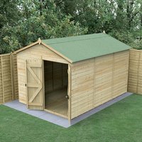 12′ x 8′ Forest Timberdale 25yr Guarantee Tongue & Groove Pressure Treated Windowless Double Door Apex Shed (3.64m x 2.61m) 12′ x 8′ Forest Timberdale 25yr Guarantee Tongue & Groove Pressure Treated Windowless Double Door Apex Shed (3.64m x 2.61m)