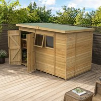 10' x 6' Forest Timberdale 25yr Guarantee Tongue & Groove Pressure Treated Pent Shed (3.07m x 2.02m)