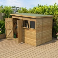 8' x 6' Forest Timberdale 25yr Guarantee Tongue & Groove Pressure Treated Double Door Pent Shed (2.48m x 2.02m)