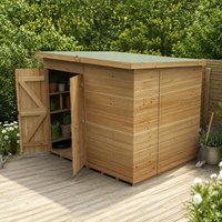 8' x 6' Forest Timberdale 25yr Guarantee Tongue & Groove Pressure Treated Windowless Double Door Pent Shed (2.48m x 2.02m)