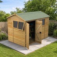 10' x 6' Forest Timberdale 25yr Guarantee Tongue & Groove Pressure Treated Double Door Reverse Apex Shed (3.05m x 2.03m)