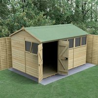 12′ x 8′ Forest Timberdale 25yr Guarantee Tongue & Groove Pressure Treated Double Door Reverse Apex Shed (3.64m x 2.61m) 12′ x 8′ Forest Timberdale 25yr Guarantee Tongue & Groove Pressure Treated Double Door Reverse Apex Shed (3.64m x 2.61m)