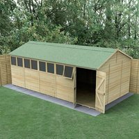 20′ x 10′ Forest Timberdale 25yr Guarantee Tongue & Groove Pressure Treated Double Door Reverse Apex Shed (6.00m x 3.21m) 20′ x 10′ Forest Timberdale 25yr Guarantee Tongue & Groove Pressure Treated Double Door Reverse Apex Shed (6.00m x 3.21m)