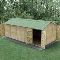 20′ x 10′ Forest Timberdale 25yr Guarantee Tongue & Groove Pressure Treated Windowless Double Door Reverse Apex Shed (6.00m x 3.21m) 20′ x 10′ Forest Timberdale 25yr Guarantee Tongue & Groove Pressure Treated Windowless Double Door Reverse Apex Shed (6.00m x 3.21m)