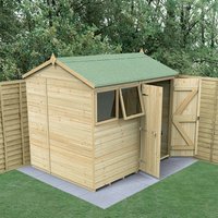 8′ x 6′ Forest Timberdale 25yr Guarantee Tongue & Groove Pressure Treated Double Door Reverse Apex Shed (2.46m x 2.03m) 8′ x 6′ Forest Timberdale 25yr Guarantee Tongue & Groove Pressure Treated Double Door Reverse Apex Shed (2.46m x 2.03m)