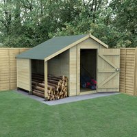 8′ x 6′ Forest Timberdale 25yr Guarantee Tongue & Groove Pressure Treated Windowless Apex Shed with Logstore (2.5m x 1.83m) 8′ x 6′ Forest Timberdale 25yr Guarantee Tongue & Groove Pressure Treated Windowless Apex Shed with Logstore (2.5m x 1.83m)