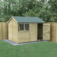 10′ x 8′ Forest Timberdale 25yr Guarantee Tongue & Groove Pressure Treated Double Door Reverse Apex Shed (3.06m x 2.52m) 10′ x 8′ Forest Timberdale 25yr Guarantee Tongue & Groove Pressure Treated Double Door Reverse Apex Shed (3.06m x 2.52m)