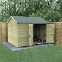 10′ x 8′ Forest Timberdale 25yr Guarantee Tongue & Groove Pressure Treated Windowless Double Door Reverse Apex Shed (3.06m x 2.52m) 10′ x 8′ Forest Timberdale 25yr Guarantee Tongue & Groove Pressure Treated Windowless Double Door Reverse Apex Shed (3.06m x 2.52m)