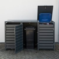Trimetals Triple 240L Anthracite Metal Wheelie Bin Store (2.00m x 0.80m) Trimetals Triple 240L Anthracite Metal Wheelie Bin Store (2.00m x 0.80m)