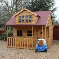 10′ x 10′ Traditional Swiss Cottage 2 Storey Kids Playhouse With Veranda 10′ x 10′ Traditional Swiss Cottage 2 Storey Kids Playhouse With Veranda
