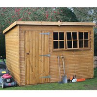 10′ x 8′ Traditional Heavy Duty Shiplap Pent Wooden Shed (3.05m x 2.44m) 10′ x 8′ Traditional Heavy Duty Shiplap Pent Wooden Shed (3.05m x 2.44m)