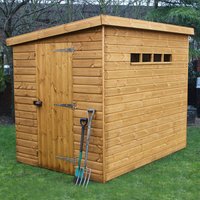 10′ x 8′ Traditional Shiplap Pent Wooden Security Garden Shed (3.05m x 2.44m) 10′ x 8′ Traditional Shiplap Pent Wooden Security Garden Shed (3.05m x 2.44m)