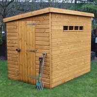 8′ x 6′ Traditional Shiplap Pent Security Wooden Garden Shed (2.44m x 1.83m) 8′ x 6′ Traditional Shiplap Pent Security Wooden Garden Shed (2.44m x 1.83m)