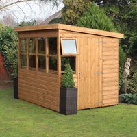 8′ x 6′ Traditional Shiplap Sun Pent 6′ Gable Wooden Garden Shed (2.43m x 1.83m) 8′ x 6′ Traditional Shiplap Sun Pent 6′ Gable Wooden Garden Shed (2.43m x 1.83m)
