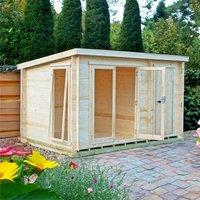 Shire Walsoken 3.6m x 2.4m Log Cabin with Side Shed (19mm)