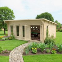 Forest Wolverley 6m x 4m Log Cabin Garden Office (45mm)