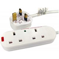 2 Way Mains Power Strip 10m Cable Surge Protected