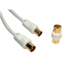 1m Digital TV Aerial Cable White Gold Plated Male to Male