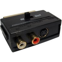SCART Adapter to 2x RCA-Female 1x S-VHS female with input/outpu