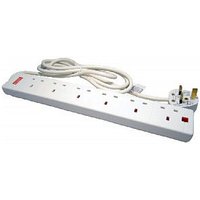 6 Way Extension Lead 2m Surge Protected BS Approved