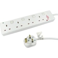 Cabledepot 4 Socket Extension Lead Switched Surge Protected