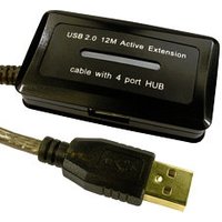 Active USB Cable with 4 Port USB Hub 12m