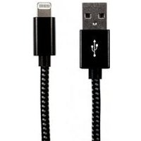 1m Braided Lightning Cable MFI Certified Black