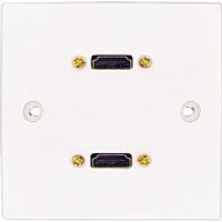 Dual HDMI Wallplate/Faceplate with 15cm Stub Cable