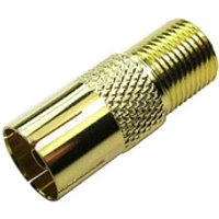 TV Coax Female to F-Type Female Screw On Gold