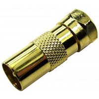 F-Type Male to TV Aerial Male Adapter Gold