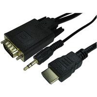 1.8m HDMI to VGA Cable with Audio HDMI Male to VGA Male / 3.5mm