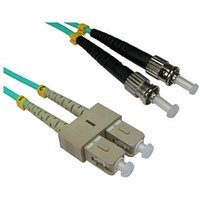 0.5m ST SC OM4 Fibre Optic Network Cable 50/125 Aqua