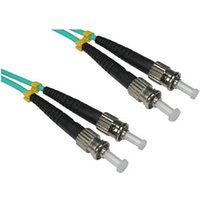 0.5m ST ST OM4 Fibre Optic Network Cable 50/125 Aqua