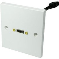Single HDMI Wall Plate - Faceplate with 15cm Stub Cable