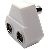 2 Way TV Aerial Splitter Angled Male to 2x Female
