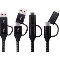 1.5m Type C to Type C + USB Micro Braided Cable Alu Housing