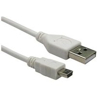 0.5m White Mini USB Cable USB A to Mini USB B