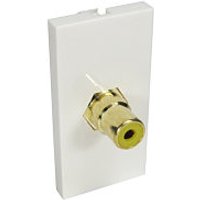 Single Phono Face Plate Single Socket Wallplate Module Yellow