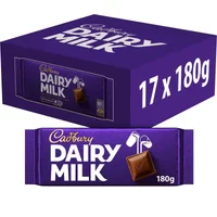 Cadbury Dairy Milk Chocolate Bar 180g (Box of 17)