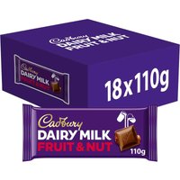 Cadbury Dairy Milk Fruit & Nut Chocolate Bar 110g (Box of 18)