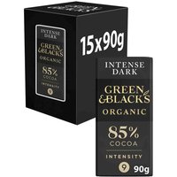 Green & Black's Organic Dark 85% Chocolate Bar 90g (Box of 15)