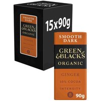 Green & Black's Organic Ginger 90g Dark Chocolate Bar (Box of 15)